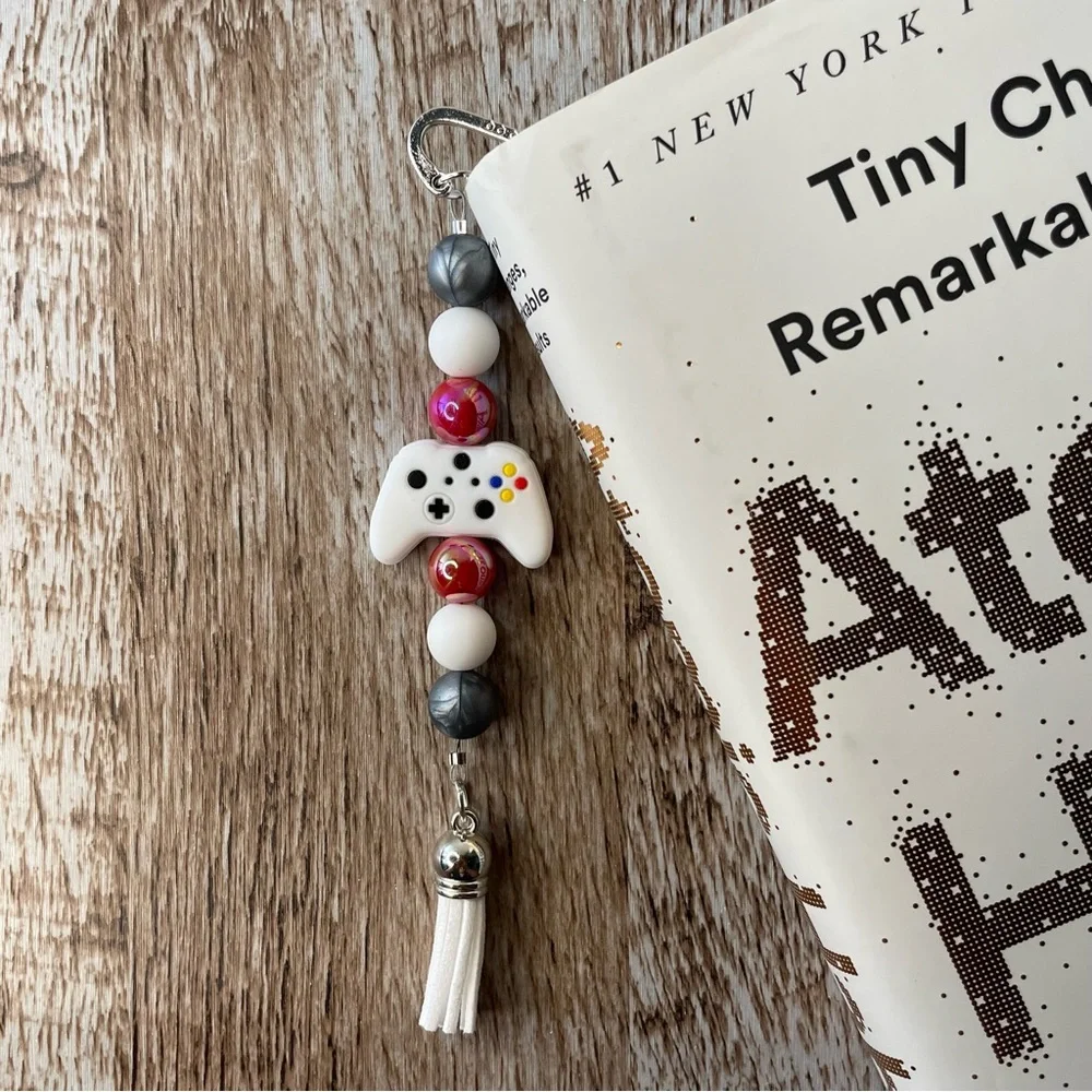 Bookmark Game Handcrafted Artisan Beaded Metal Journal Gift Read Book
